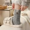 Button Label Mid-Tube Socks Middle Tube Snow Boot Socks Fashion Knitted Socks