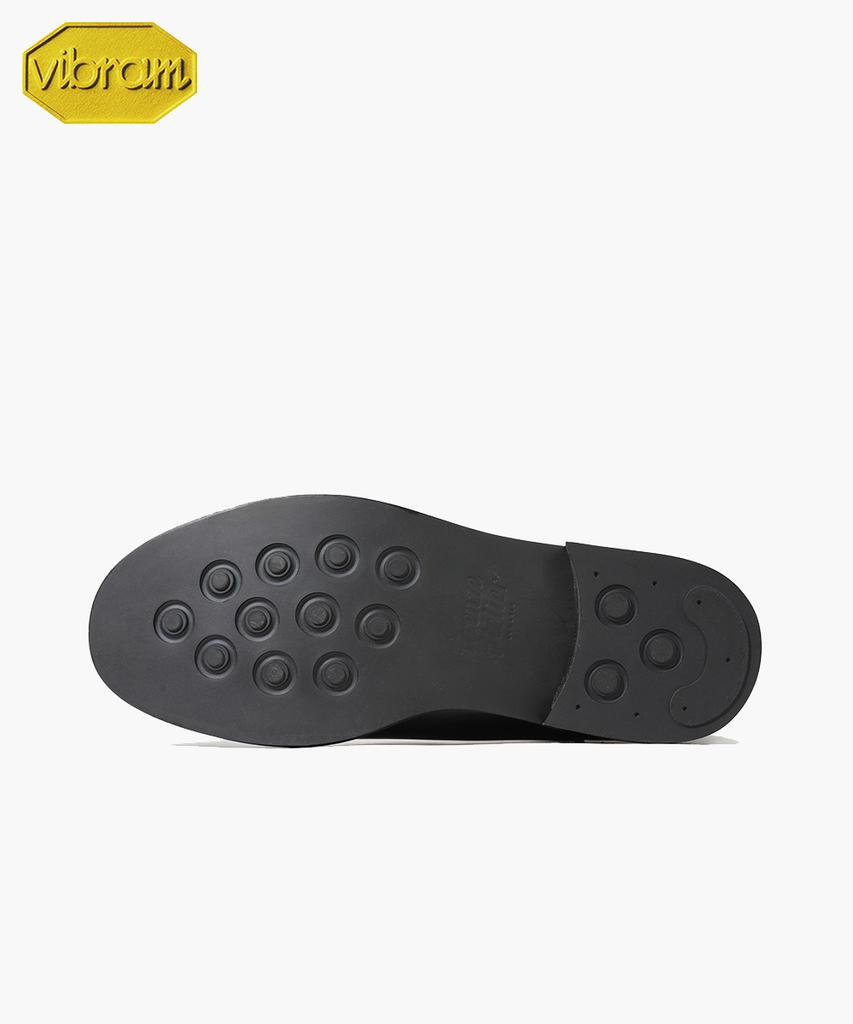 Firenze Atelier [Vibram] Wide Round Toe Slim Banding Chelsea Boots 8122 [Black Box]