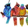 Birds On A Branch Suncatcher Stained Glass Acrylic Window Hanging Decoration with 4 Birds for Garden Home Decor Bird Lover Gift for Mom Grandma