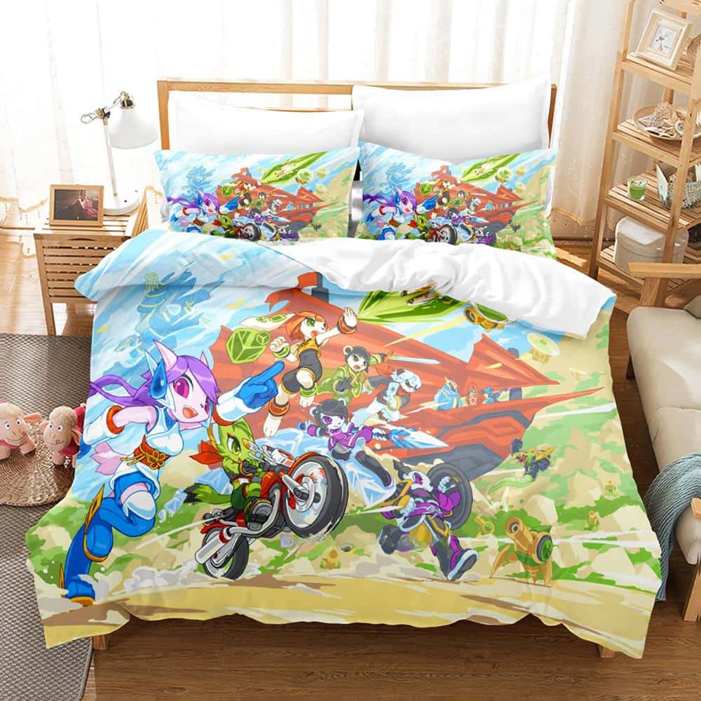 New Game Freedom Planet Bedding Set Duvet Cover Comforter Bed Set Quilt Cover Pillowcase King Queen Twin Size Boys Girls Adult