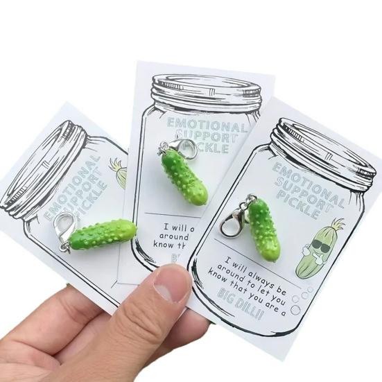1/2/3 шт. брелок для ключей в виде соленого огурца, брелок для сумки с подвеской в виде позитивной карты, аксессуар для рюкзака для друзей и семьи