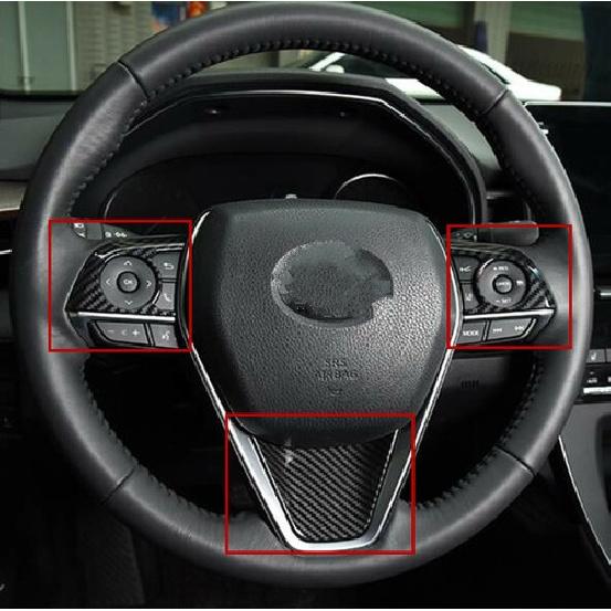 3X Car Steering Wheel Decor Cover Trim For Toyota Camry 2018-2020 Accessaries