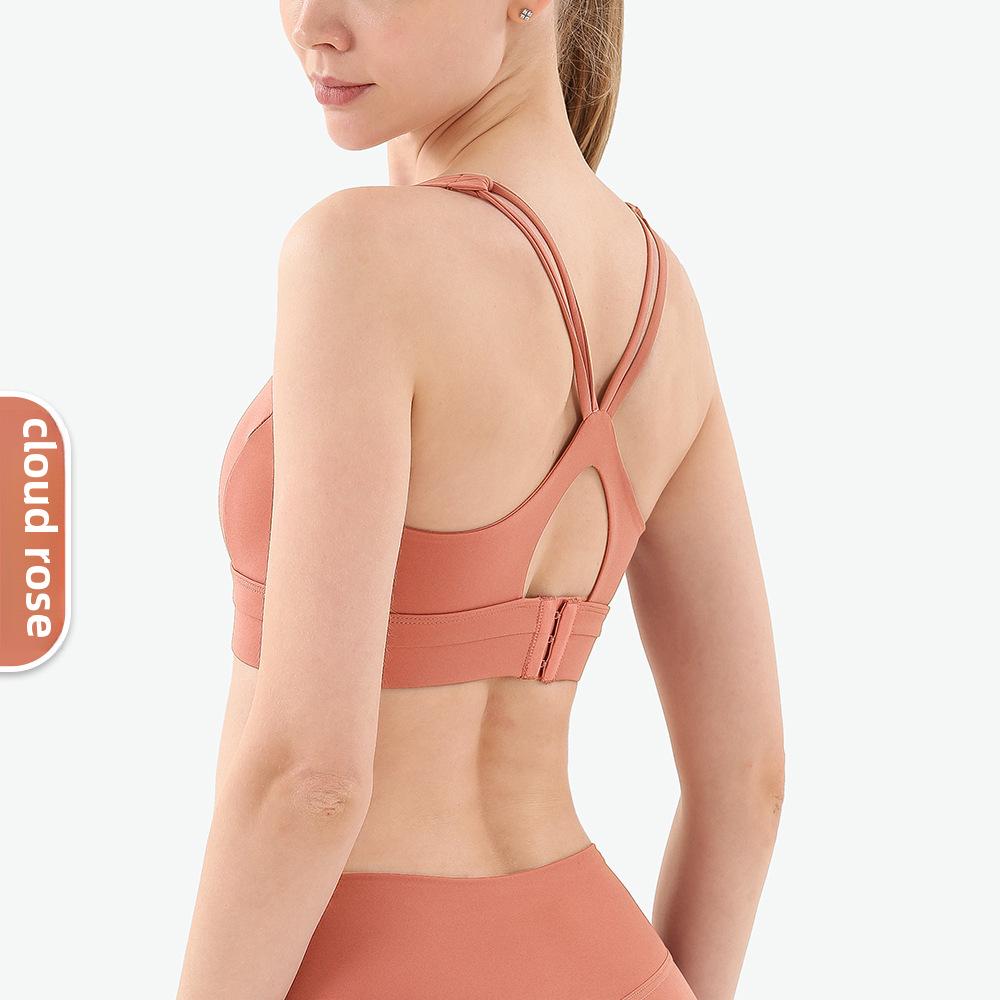 Противоударный спортивный бюстгальтер: Европейский и американский быстросохнущий, высокопрочный поддерживающий жилет для йоги со стильным дизайном спины для женщин