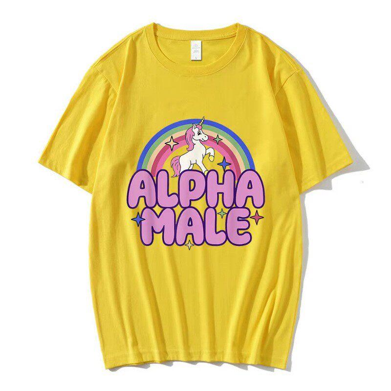 Funny Meme Unicorn Rainbow Graphic Print Tshirt Unisex Women Harajuku Pop Fashion Cotton Summer New Tee Loose Casual Oversized Top
