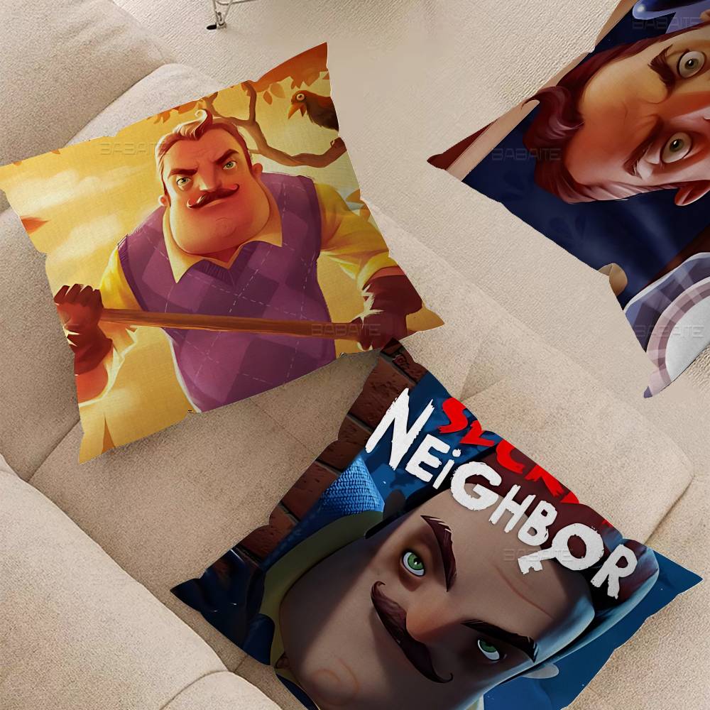 Popular Horror Game H-Hello N-Neighbor 2 Pillow Cover Sofa Cushion Cover Home Room Decoration Children Gift
