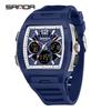 SANDA New Dual Display Watch for Men Sport 5Bar Waterproof LED Luminous Analog Digital Alarm Clock Electronic Quartz Men Watch