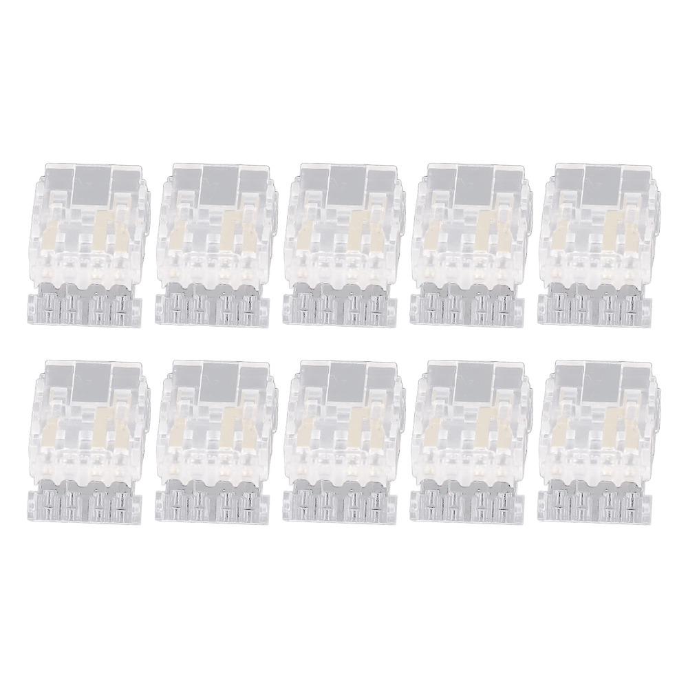 10pcs Transparent LED Strip Connectors 10mm Solderless LED Connectors Home Use