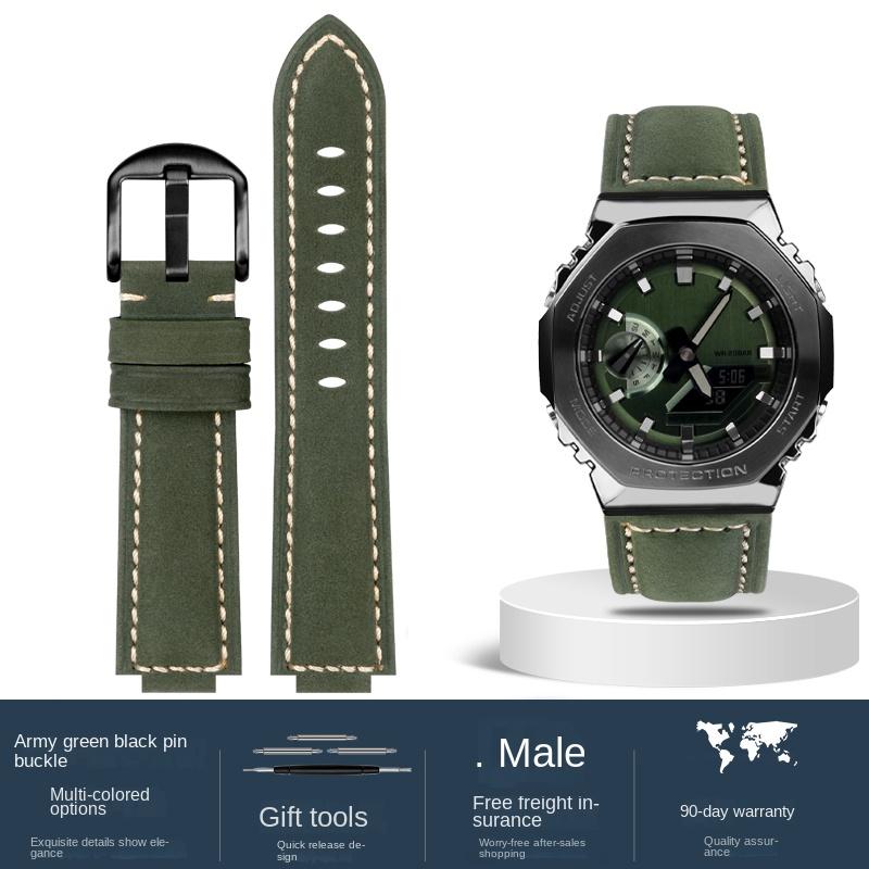 Для Casio AP Farmhouse дуб Ремешок для часов GA-2100 GM-2100 Модифицированный матовый винтажный кожаный ремешок для часов 16 мм мужской Аксессуары для браслета