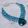 Neon Blue Apatite, Blue Topaz 925 Sterling Silver Jewelry Necklace 18" R1r84