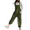 Women's Jumpsuits Summer Fashion Casual Loose Wide Leg Jumpsuits Solid Color Insert Pockets Retro Button Strap Jumpsuits
