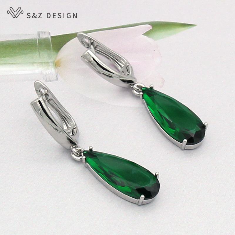 Fashion Long Rose Gold Color Water Drop Cubic Zirconia Dangle Earrings For Women Luxury Wedding Party Jewelry Romantic Gift