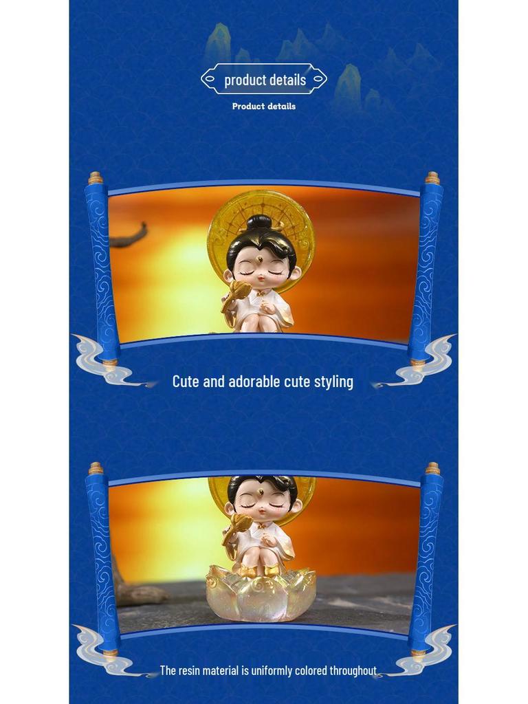Ancient Style Creative Ornament: Mountains and Seas Design Desktop Decoration - Cute Girl Gift Blind Box