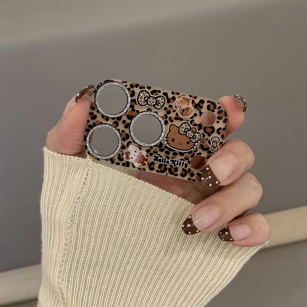 Корейский стиль INS Мультяшная Анимация Блестящий Bling Защита Камеры Для IPhone 17 16 15 14 Pro Max Колпачок Китти Стекло Линзы Пленка на Экран Противоударная Броня