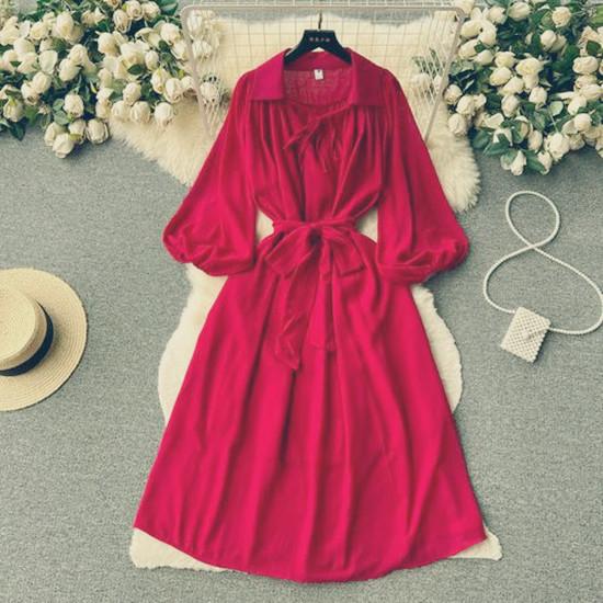 Французские шикарные платья макси для женщин с отложным воротником и рукавами-фонариками, женское летнее платье на шнуровке, женское летнее платье трапециевидной формы, Прямая поставка