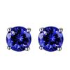 Diamond Blue Tanzanite Emerald Stud Earrings 2 Carat Crystal Tourmaline Stud Earrings 