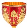 Gold Chalice 4 Inch High Zinc Alloy Retro EmNaBossed Flower Pattern Elegant Pimp Cup for Party Banquet Bar