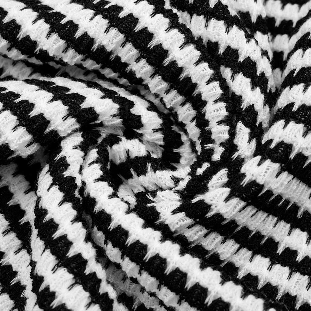 Весна-лето Женский обтягивающий полосатый топ без рукавов с открытой талией, высокой талией, бретелями и короткой юбкой