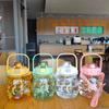 Online Celebrity Children's Straw Pot-bellied Cup Portable Strap High-value Cute Water Cup Girls Double Drink Large-capacity Kettle.