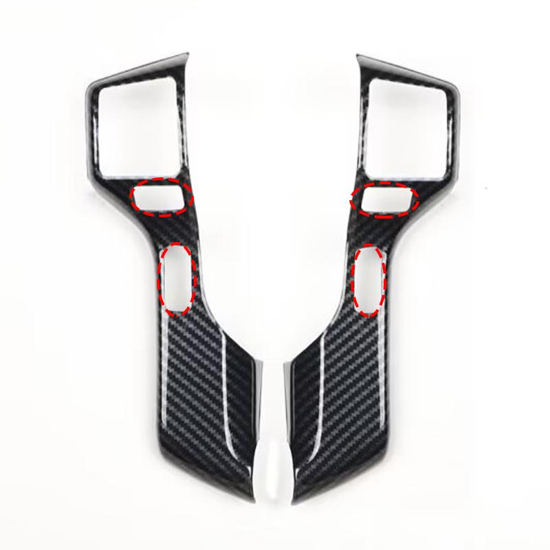 For TOYOTA 4Runner 4 Runner 2010- CarbonFiber Steering Wheel Trim direction Control Button Frame Cover Styling Accessories