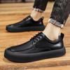 Men's Genuine Leather Business Casual Shoes Youth Fashion Casual Platform Shoes Men's All-match Outdoor Breathable Shoes Soft Wedding Shoes