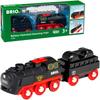 Игрушечный паровоз BRIO на батарейках для детей от 3 лет. Деревянный локомотив с функцией пара.