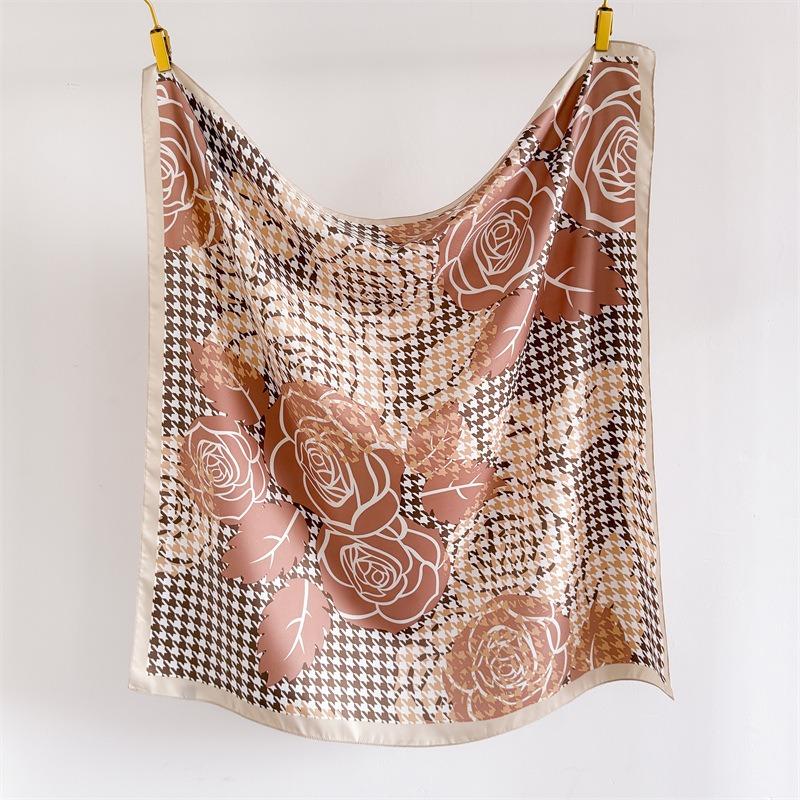 Vintage Plaid Printed Square Scarf For Women Fashion Accessory