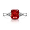 Super Shine Rectangle High Carbon Diamond 925 Sterling Silver Geometric Elegance Simple Light Luxury Women's Ring JewelryGood product
