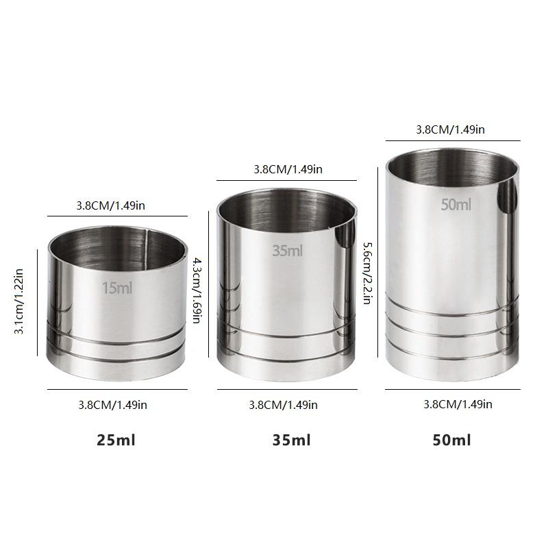 25/35/50 мл Мерный стакан из нержавеющей стали Цилиндрический Коктейльный унцовый джиггер Мерка для вина и напитков Бутылка для барменского искусства Барный аксессуар