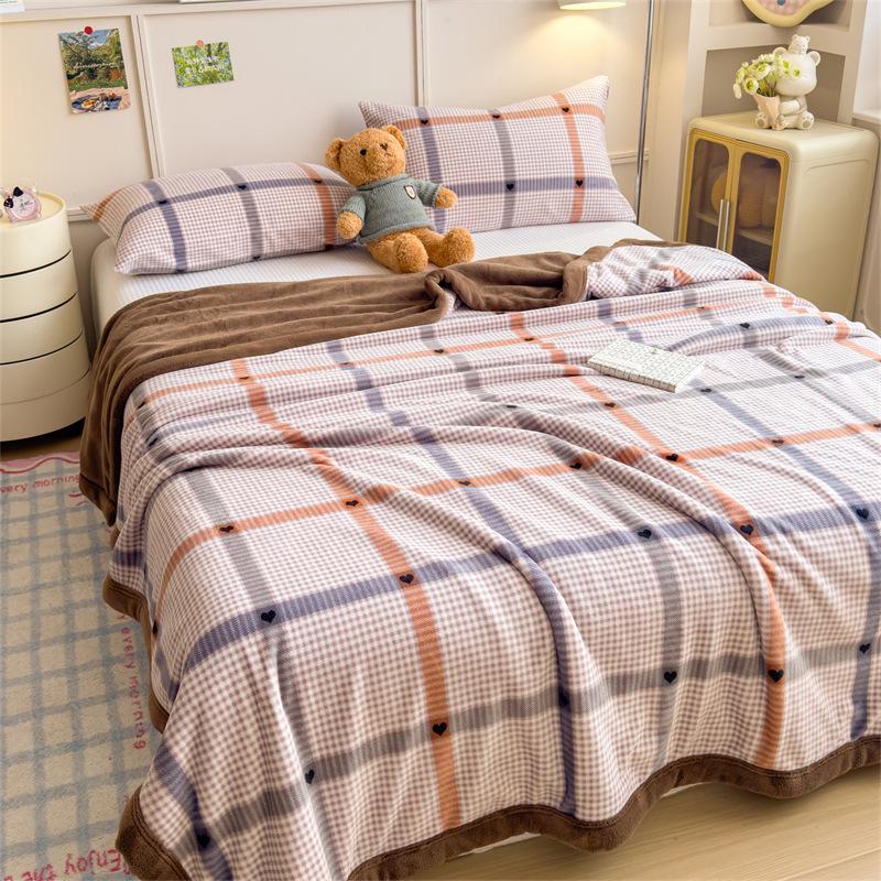 Yunjin Double-Sided Winter Fleece Blanket - Thick, Cozy Sofa Throw & Office Shawl