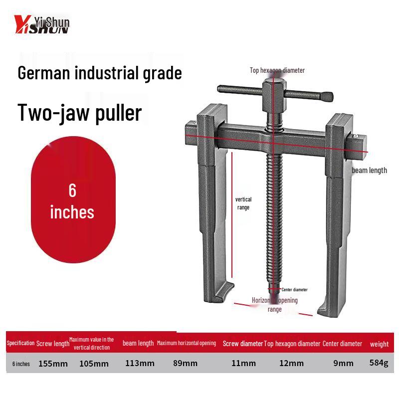 Two-Jaw Multi-Function Bearing Puller for Shaft and Wheel Disassembly