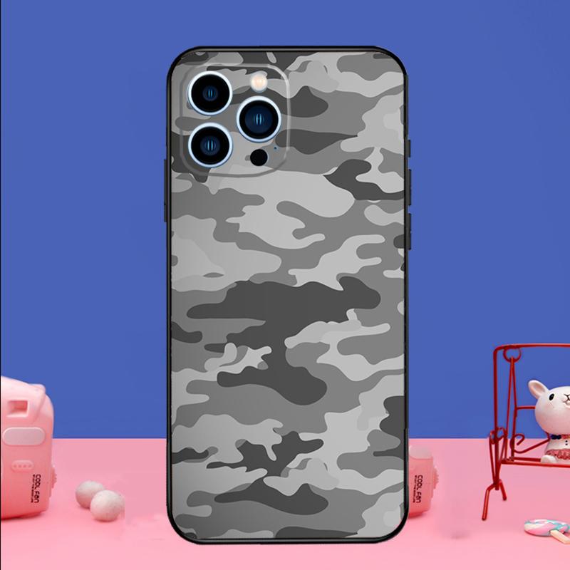 Military Army Camouflage Phone Case For iPhone 17 16 15 13 11 12 14 Pro Max mini 15 16 Plus 16e 17 Air Bumper Cover