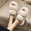 Autumn New Autumn and Winter Wool Slippers Women's Casual Fashion Cotton Slippers Warm Outer Wear Thick-soled Cotton Slippers