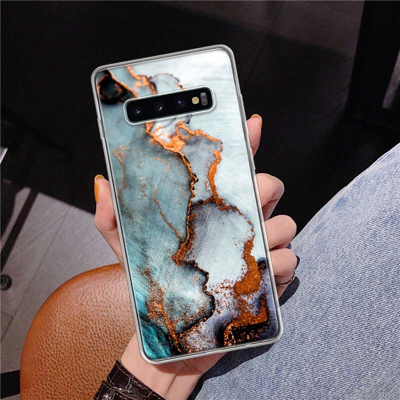 Модный мраморный чехол с геометрическим рисунком для Samsung Galaxy S10 Plus S20 FE S21 S22 Ultra S10E S9 S8 + S7 Edge J4 Корпус Shell