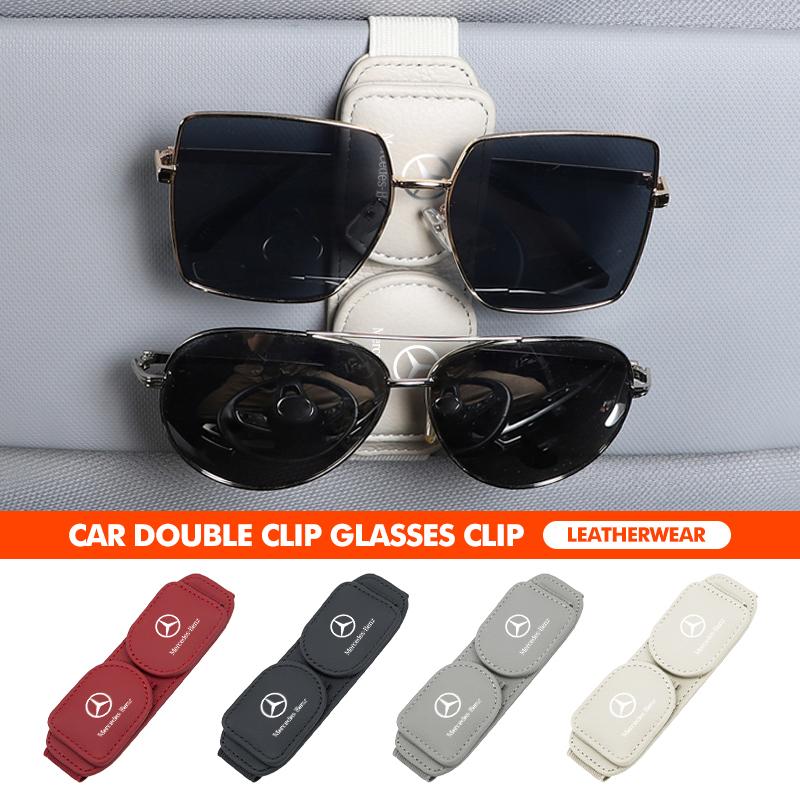 CQZ1 Car Sun Visor Glasses Clip Card Ticket Holder Stand Fastener For Mercedes Benz C180 C300 W124 W176 W177 C200 C260 GLC CLE CLA