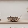 Leaf Tray Hammered Elongated Tray Centerpiece Bowl Extended Decorative Dish Textured for Tabletop, Dining Table