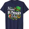 Happy St Patricks Day Shamrock Irish Men Women Crewneck T-Shirt Regular Short Sleeve Fashion Casual Style Adult Streetwear