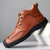 Men's Retro Casual Shoes, Large Size Handmade Genuine Leather Casual Boots Ankle Boots