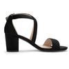 Allegra K Women's Open Toe Sandals with Mid-Heel Lace-Up Ankle Strap, Black, Size 25.5cm