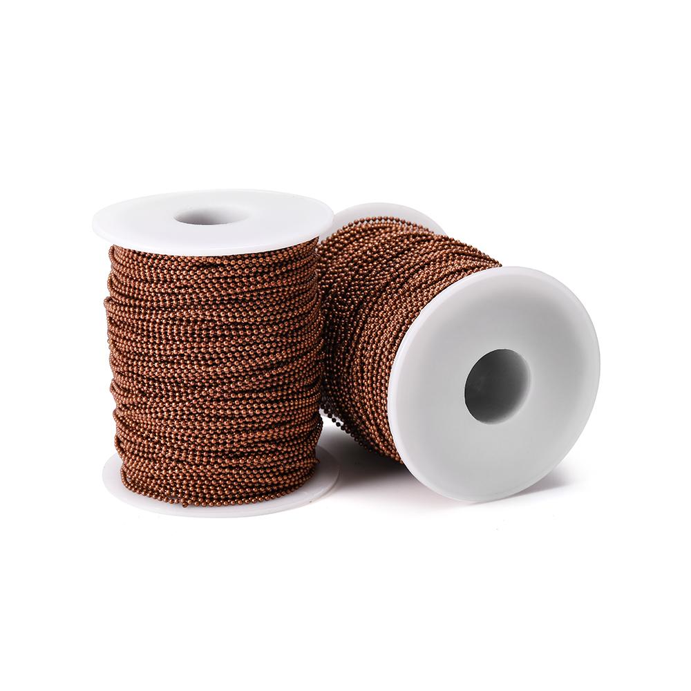 5m/lot 1.5 2 2.3mm Gold Color Copper Faced Ball Bead Chains Round Beads Chains for DIY Jewelry Making Necklace Bracelet