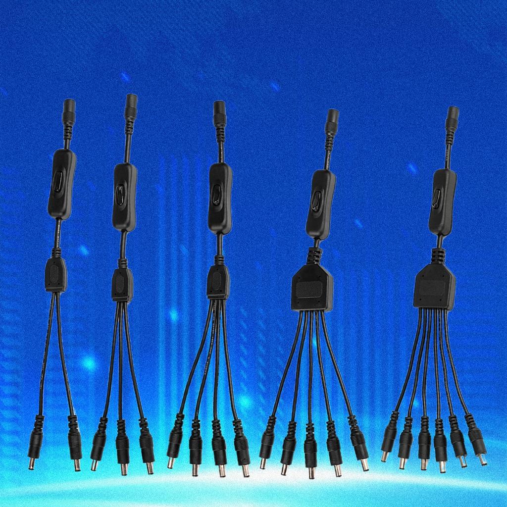 DC5.5x2.1mm 1 Female to 2/3/4/5/6 Male On/off Control Cable DC5521 Y Splitter Adapter Cable для светодиодной камеры безопасности