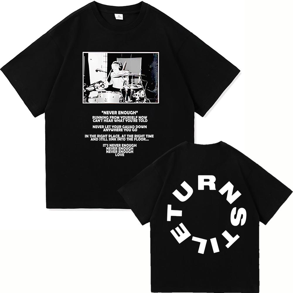 Turnstile Double Rainbow Tshirt 2025 Album Never Satisfied Mens Pure Cotton Tshirt Harajuku Highquality Retro Casual Tshirt