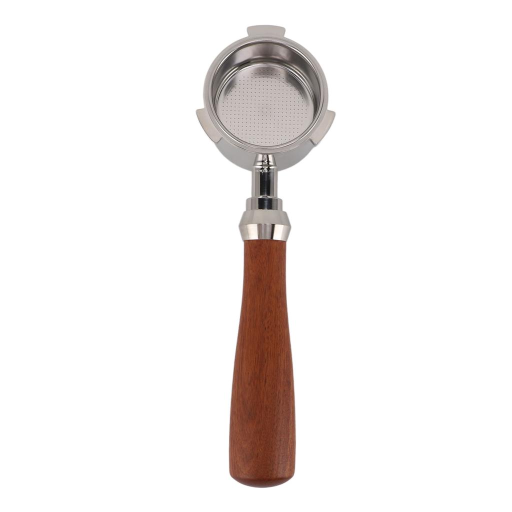 51mm Portafilter with Solid Wood Handle Ultra Fine Mesh Detachable 3 Ear Bottomless Portafilter for
