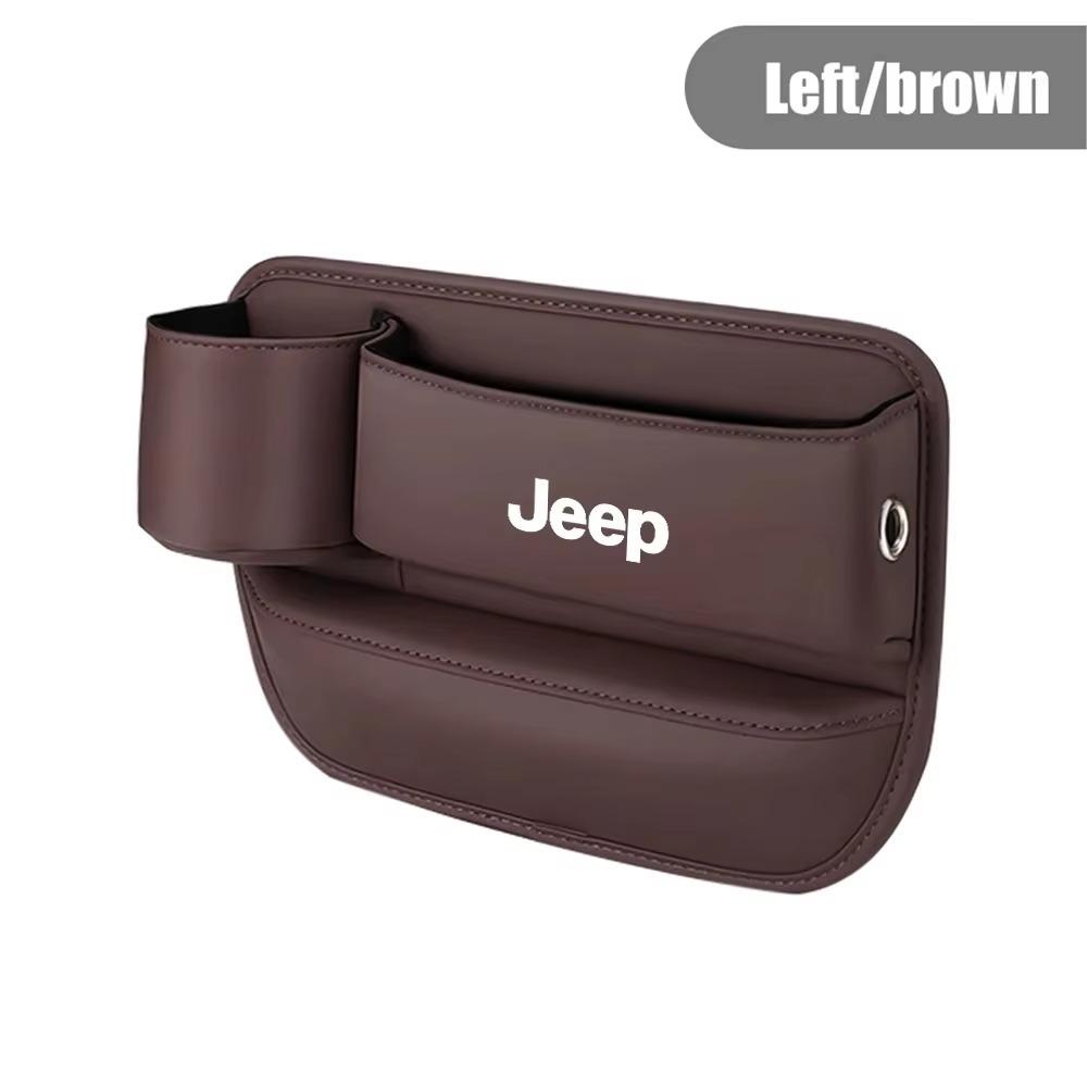 Car Seat Crevice Storage Box for Jeep Renegade Wrangler JK Grand Cherokee Compass Patriot Leather Gap Filler Organizer Car Parts ALO1