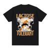 Lactose Tolerant Graphic Print T-Shirt Vintage Fashion Short Sleeve T-shirts 100% Cotton Casual Cozy Oversized T Shirts