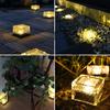 Tablolive Solar Lights, Recessed Garden Lights, Solar Panel Charging, Outdoor, High Brightness, Waterproof, Automatic Lighting, Set of 8, Ice Flower