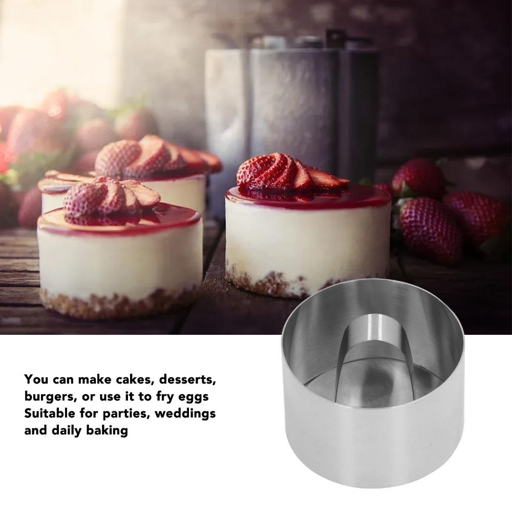 4PCS Non Stick Mousse Ring Mold Stainless Steel Cookie Mold Cake Ring Mold Restaurant Catering