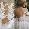 1 Pair White Back Decoration Lace Patches DIY Handmade Wedding Dress Decoration Applique