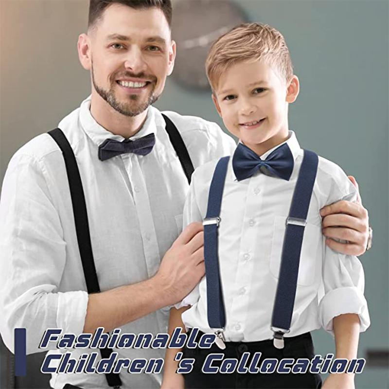 Классический комплект подтяжек и галстука-бабочки, регулируемые эластичные подтяжки с Y-образной спинкой шириной 2,5 см и 3 зажимами, тканый предварительно завязанный галстук-бабочка шириной 12 см, один размер для мужчин и женщин