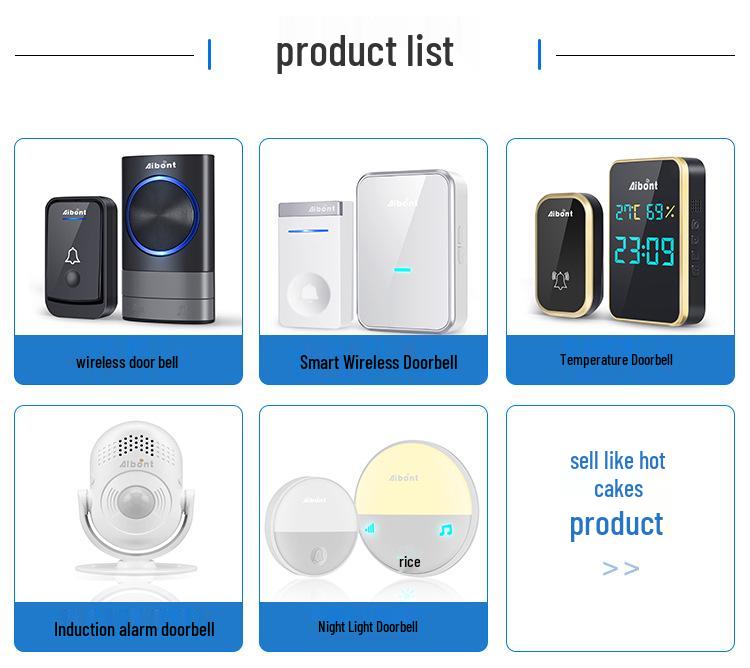 Wireless Smart Music Doorbell with Dual Alerts and Long-Range Elderly Call Button - Battery-Free