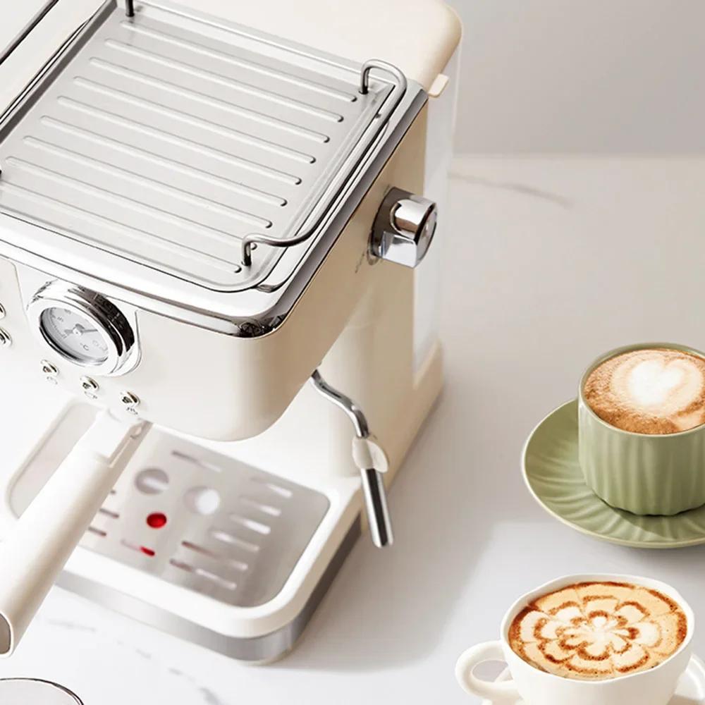 Кофемашина капучино ZOOM- CM3120 Маленькая кофемашина для домашнего офиса Полуавтоматическая паровая машина для приготовления эспрессо в стиле ретро Вспениватель молока